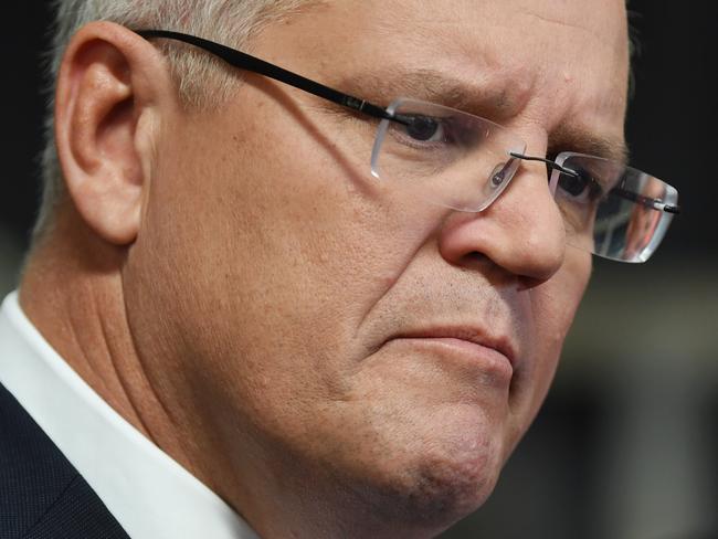 Prime Minister Scott Morrison speaks to the media during a doorstop press conference during a visit to the Nowchem factory in Nowra in the electorate of Gilmore south of Sydney, Monday, May 6, 2019. The Prime Minister was joined by Karen Andrews, Minister for Industry, Science and Technology,  candidate for Gilmore Warren Mundine and Senator Arthur Sinodinos. (AAP Image/Dean Lewins) NO ARCHIVING