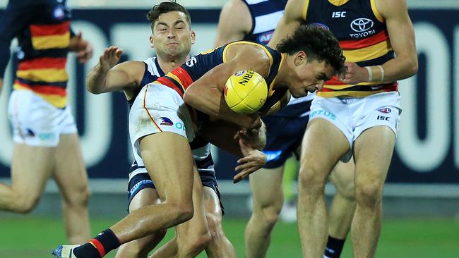 Davis made his AFL debut in Round 15 last year against Geelong, he had to wait until the first round of 2020 to add game number two to his belt. Picture: Mark Stewart