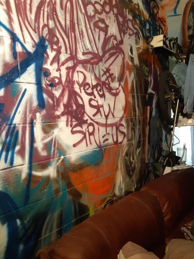 Graffiti and damage at a property. Picture: Supplied.