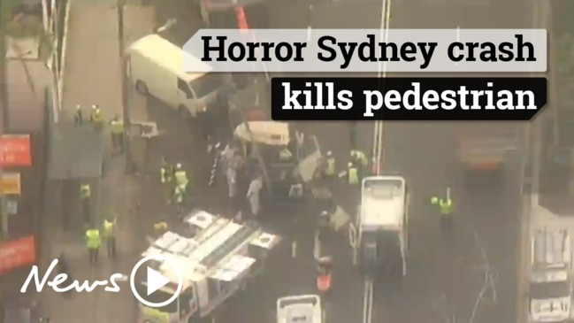 Horrific truck crash kills pedestrian in Sydney