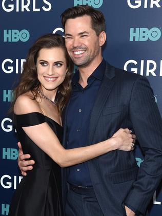 Allison Williams and Andrew Rannells attend The New York premiere of Girls. Picture: Jamie McCarthy/Getty Images