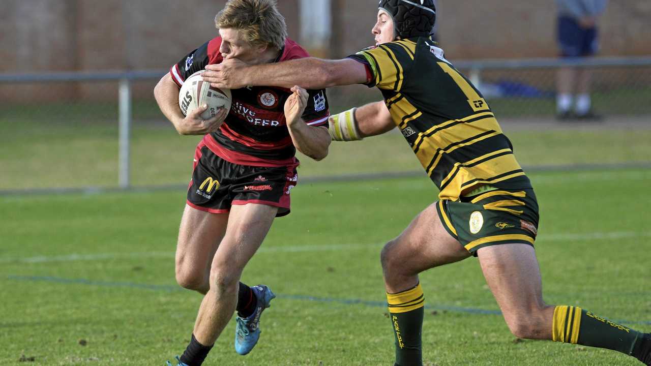 WHATEVER IT TAKES: Dylan Chown (left) of Valleys and Wattles back-rower Ty Gardner will be two vital players in tonight's clash to determine top spot on the TRL ladder. Picture: Kevin Farmer