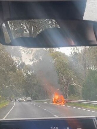 Her Micra went up in flames. Picture: TikTok/chiarahocking1
