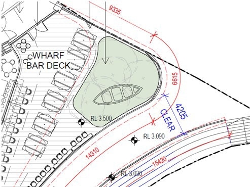 A plan showing a proposed children's playground at the Felons pub on Manly Wharf. Picture: Little Boat Project