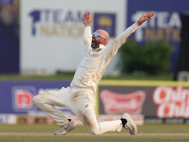 Nathan Lyon took his 550th Test wicket. Picture: Getty Images