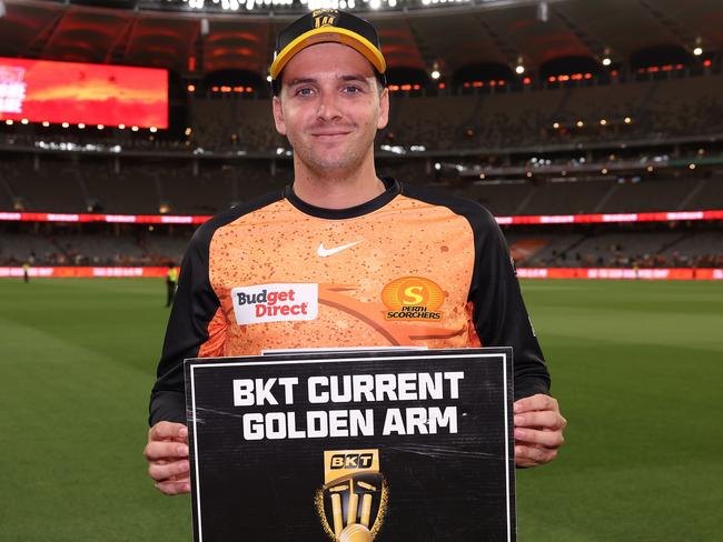 Jhye Richardson was player of the match in Perth Scorchers’ round 1 win over Melbourne Stars. Picture: Paul Kane/Getty Images