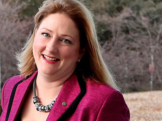 Rebekha Sharkie arriving at Parliament House in Canberra. Picture Kym Smith