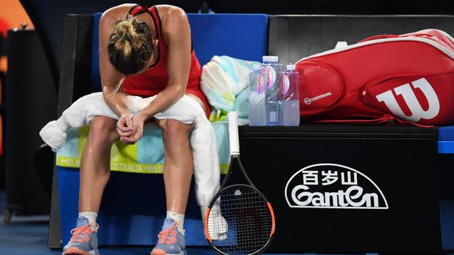 Simona Halep went down to Caroline Wozniacki in the Australian Open final. Picture: AAP Images