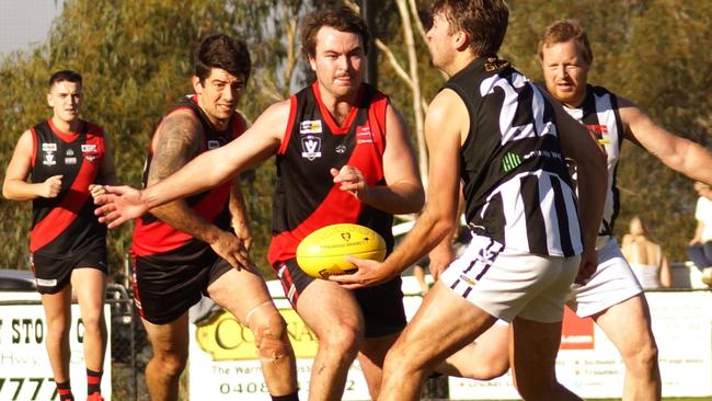 Emerald’s Callum White (middle). Picture: Robyn Kuys