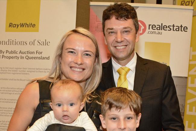 <p>Zara, Olivia, Liam (front) and Robert Peel at The Event for Ray White Surfers Paradise at RACV Royal Pines Resort, Benowa. Picture: Regina King</p>