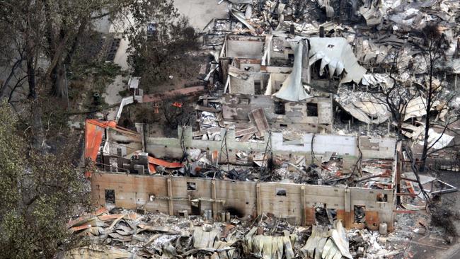 The devastation left by the bushfires in Marysville.