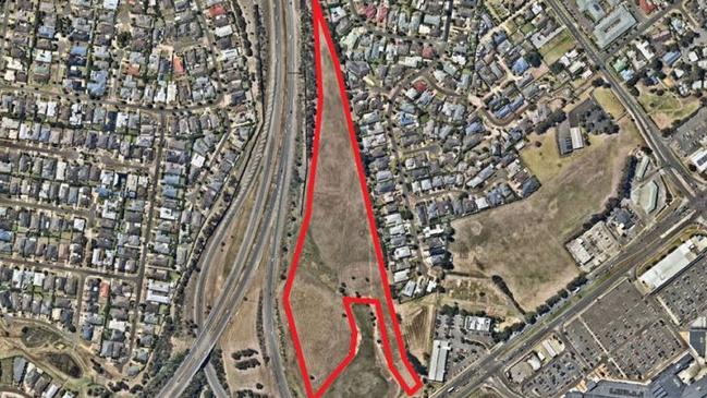 Site boundary of land in Highton the state government is proposing to be turned in a residential zone.