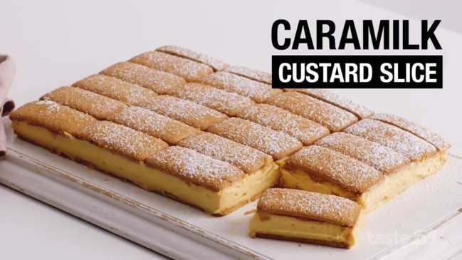 Caramilk custard slice