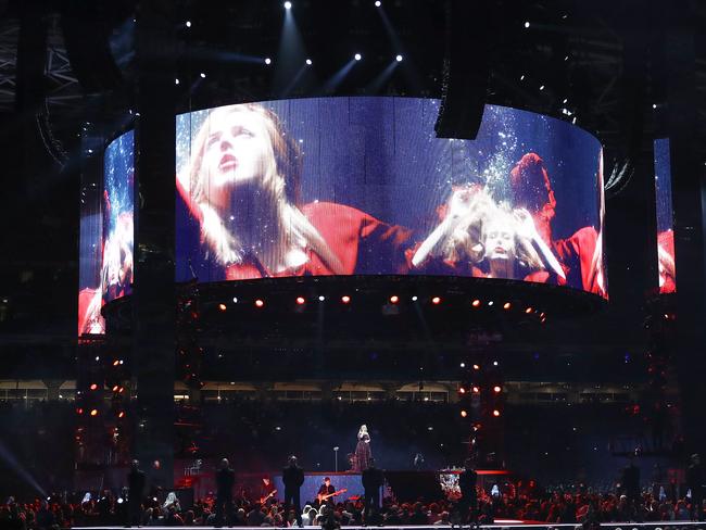 Adele stopped her show at ANZ Stadium on Friday night after a 47-year-old woman collapsed. Picture: Cameron Spencer/Getty Images.