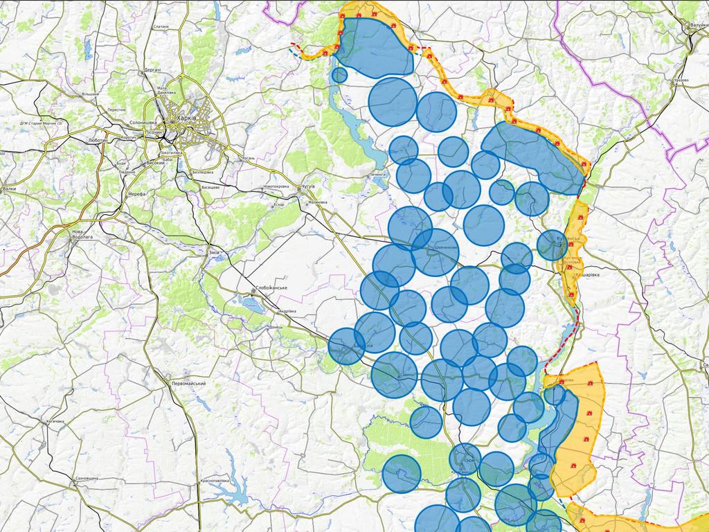 A map showing recent liberations around the Kharkiv frontline.