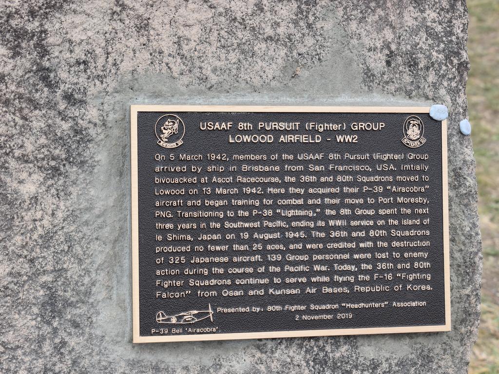 New plaques honouring past pilots and personnel who served at the Lowood Airfield were unveiled during the ceremony