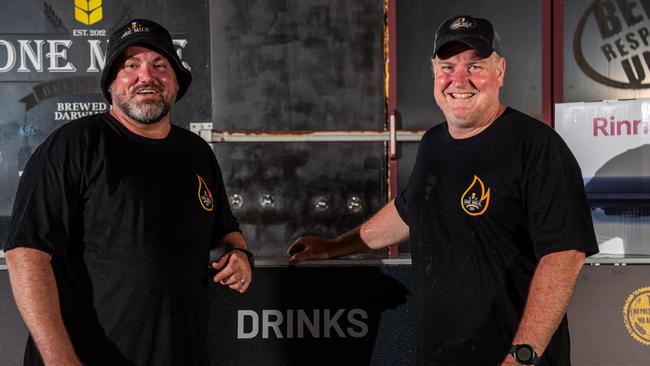 Stuart Brown and Bardy Bayram of One Mile Brewery are celebrating their 10th anniversary with a barbeque festival at the Darwin Showgrounds. Picture: Pema Tamang Pakhrin