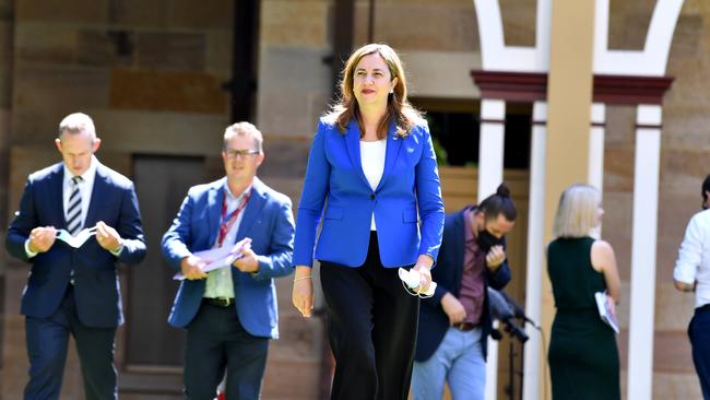 Queensland Premier Annastacia Palaszczuk has announced she is now on-board with an independent integrity review. Picture: NCA NewsWire / John Gass