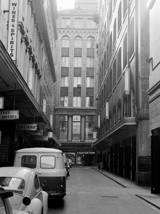 Degraves St in 1972. Picture: State Library Victoria