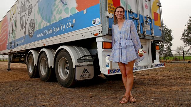 Emma Elliott, director at The Little Big Dairy Co. in Dubbo, produces single source and fair trade milk products next door to her parents’ dairy farm. Picture: Toby Zerna