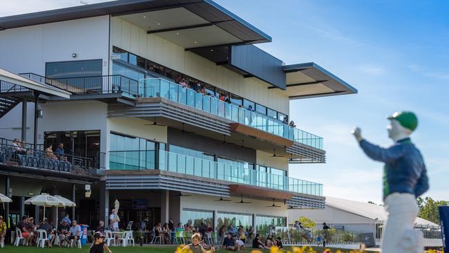 The controversial $12m grandstand at the Darwin Turf Club. Picture: Che Chorley