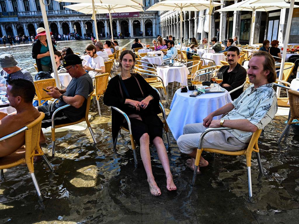 The seasonal high tides are known as ‘acqua alta,’ or ‘high water’. Picture: Andrea Pattaro/AFP