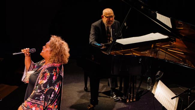 Emma Donovan and Paul Grabowsky performing in The Rugged Cross at City Recital Hall as part of the Sydney Festival. Picture: Jess Gleeson