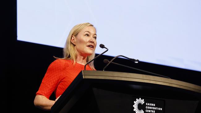 Cairns Post General Manager Stephanie Campbell speaks at the Cairns Post's Future Cairns event, held at the Cairns Convention Centre. Picture: Brendan Radke