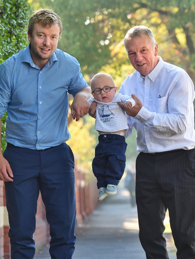 John, Gus and Andrew Rule. Picture: Tony Gough