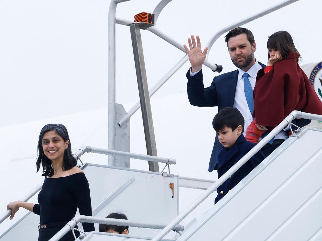 US Vice President JD Vance flew in on Air Force Two. (Photo by Ian LANGSDON / AFP)