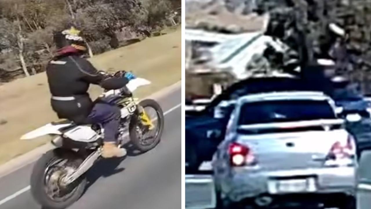 Dirt bike ‘hoon’ sent flying in wild crash