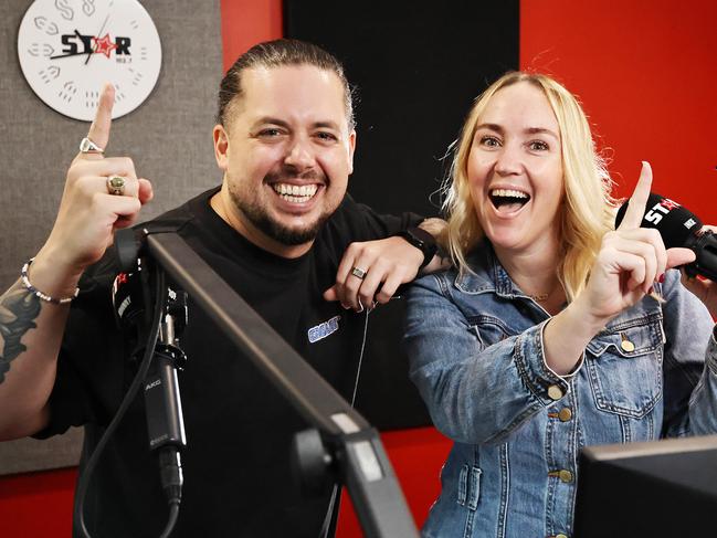 Star FM's breakfast show has top the Cairns radio ratings for another year, 10 months after changing from Dave and Inkie to Johnny and Inkie. Star FM breakfast hosts Johnnie Wilson and Inkie Bissell celebrate topping the radio rankings for another year. Picture: Brendan Radke