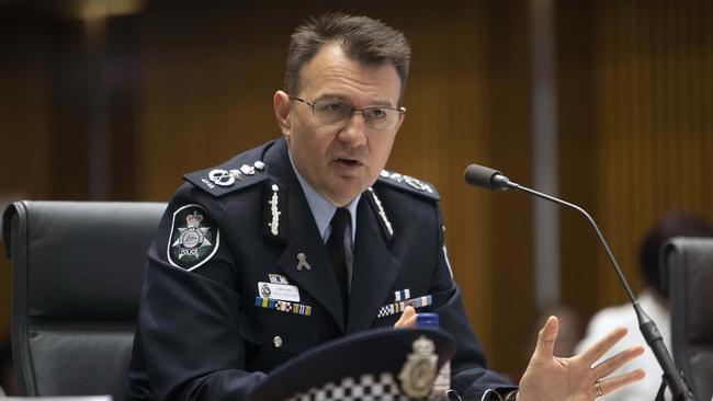 AFP Commissioner Reece Kershaw has issued a warning against going to the media with sexual assault allegations. Picture: NCA NewsWire / Gary Ramage