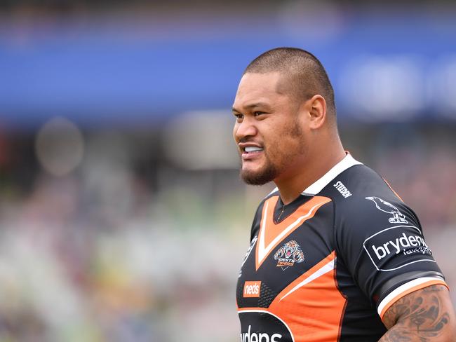 Joey Leilua isn’t the only Wests Tigers player that must aim up, according to Tigers captain James Tamou. Digital image: Robb Cox � NRL Photos
