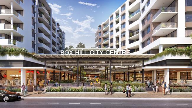 Artist impressions of the Box Hill City Centre residential and retail precinct by Toplace in Sydney's north west — assessed by The Hills Shire Council.