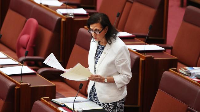 Senator Concetta Fierravanti-Wells in the senate chamber at Parliament House in Canberra. Picture: Kym Smith