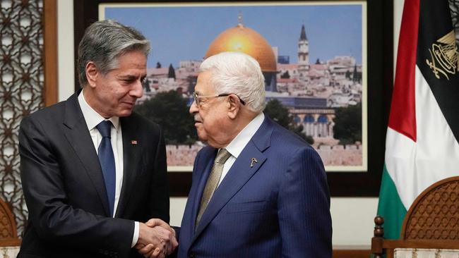 US Secretary of State Antony Blinken meets with Palestinian President Mahmoud Abbas.