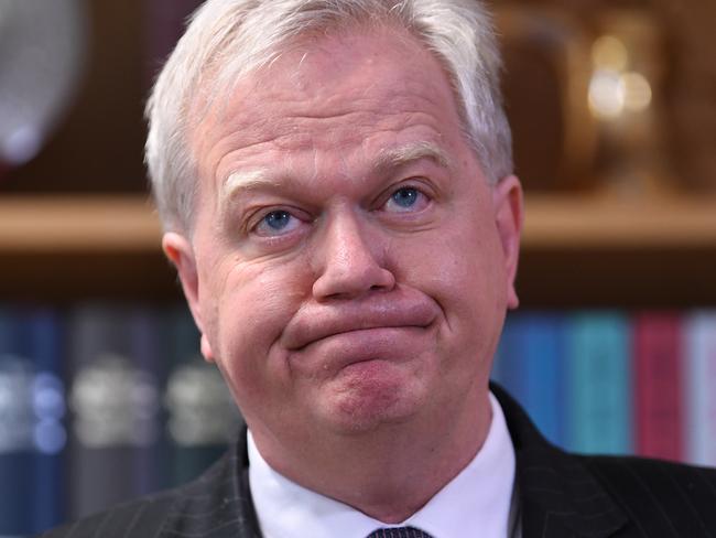 Australian National University Vice Chancellor Brian Schmidt comments on the national student survey on sexual assault and sexual harassment during a press conference in Canberra, Tuesday, August 1, 2017. The Australian Human Rights Commission earlier today released a report on sexual assault and sexual harassment at Australian universities. (AAP Image/Lukas Coch) NO ARCHIVING