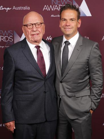 Rupert and Lachlan Murdoch attended the 2018 News Awards. Picture: Richard Dobso