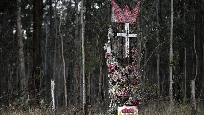 A roadside tribute on the Campbelltown stretch of Appin Rd.