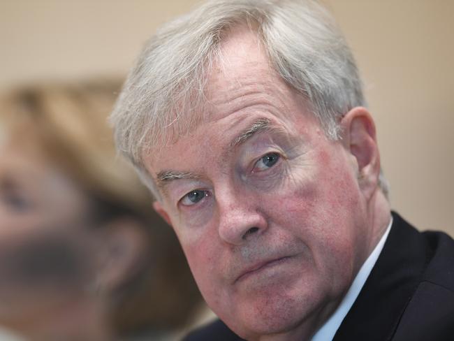 Australian Public Service Commissioner John Lloyd speaks during Senate Estimates at Parliament House in Canberra, Monday, May 21, 2018. (AAP Image/Lukas Coch) NO ARCHIVING