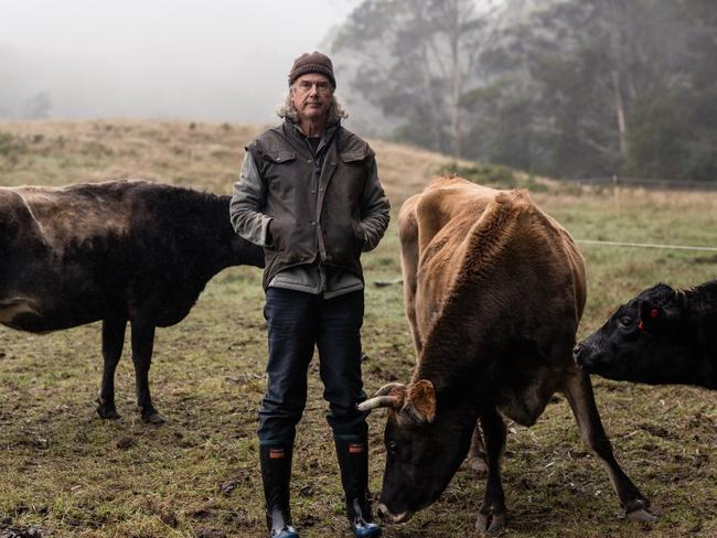 Chef and farmer Matthew Evans has written a new book called Milk. Pictured on his property at Cygnet. For TasWeekend. Picture: Adam Gibson