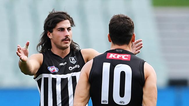 Port Adelaide’s top pick from last year’s draft Lachie Jones will make his AFL debut on Friday night. Picture: Mark Brake/Getty Images