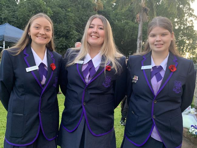 Aldridge State High School students Phoebe Parker, Emily Goodwin and Emalee Thompson.