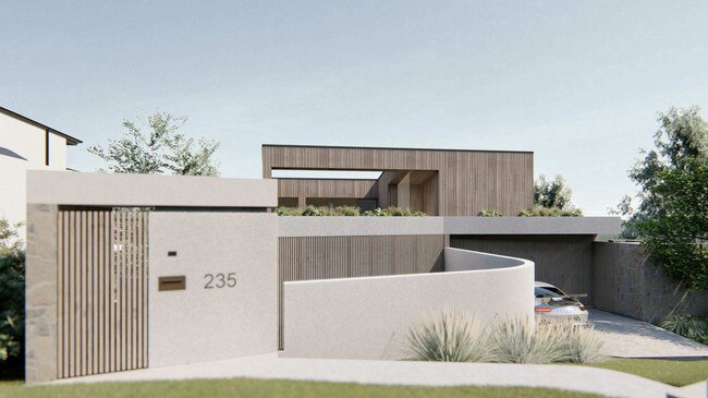 How the home will look from the road. Picture: Shaun Lockyer Architects