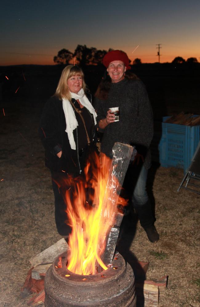 Pam McKenzie and Cate Absolon from Brisbane in Killarney last weekend for the Killarney Bonfire Night on Saturday, July 19, 2014. Photo John Towells / Warwick Daily News