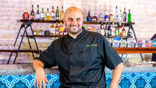 Owner of Pilpel restaurant Adiel Ben-Karmona at his new restaurant in Redcliffe. Photo: AAP /Richard Walker