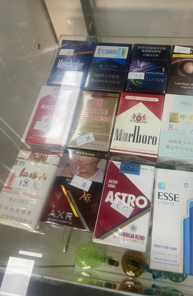 Imported tobacco products on sale at R1 Tobacconist in April.