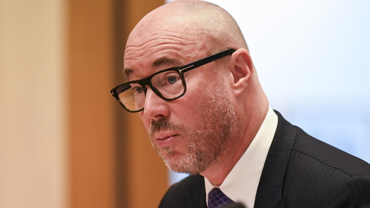 Former PwC boss Luke Sayers at a Senate inquiry into consultancy services at Parliament House in Canberra. Picture: NCA NewsWire / Martin Ollman