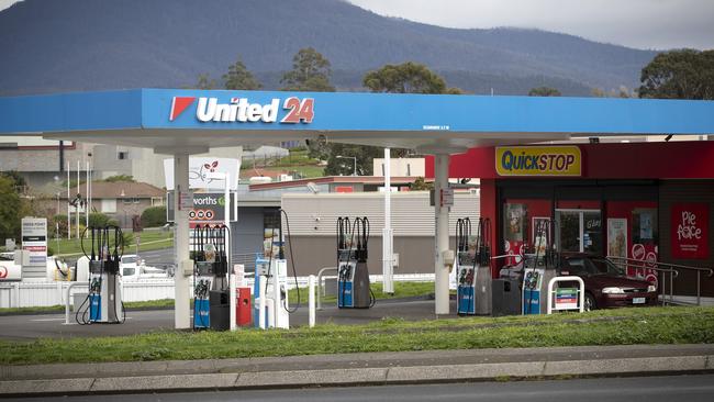 Scene of an alleged armed robbery at United service station, Bridgewater.